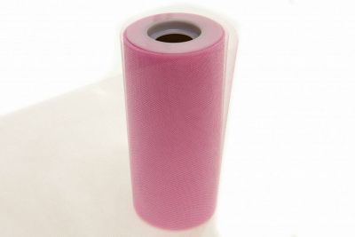 Фатин блестящий в шпульках 16-14, 12 гр/м2, шир. 15 см (в нам. 25+/-1 м), цвет розовый - купить в Биробиджане. Цена: 108.61 руб.