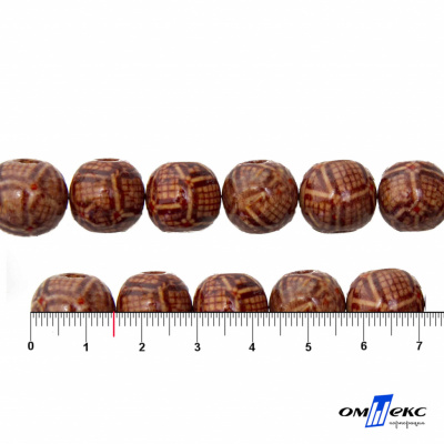 0125-Бусины деревянные "ОмТекс", 15 мм, упак.50+/-3шт - купить в Биробиджане. Цена: 76.22 руб.
