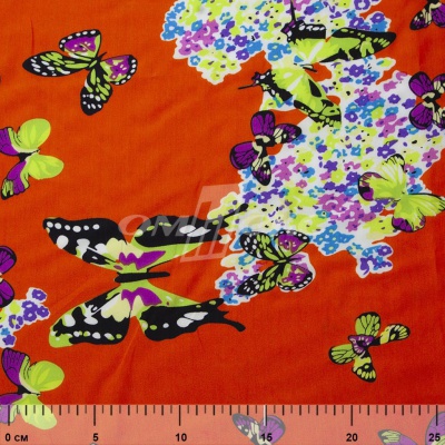 Плательная ткань "Софи" 7.1, 75 гр/м2, шир.150 см, принт бабочки - купить в Биробиджане. Цена 241.49 руб.