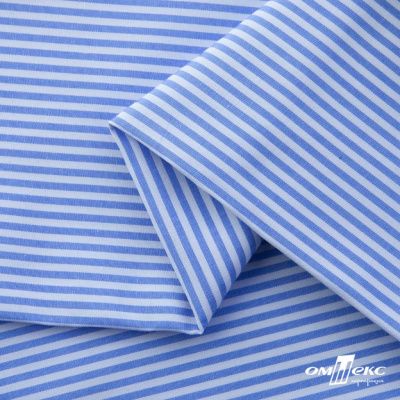 Ткань сорочечная Полоска Кенди, 115 г/м2, 58% пэ,42% хл, шир.150 см, цв.2-голубой, (арт.110) - купить в Биробиджане. Цена 306.69 руб.