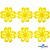 Кружево гипюр "Ромашка" 0575-1169, шир. 25 мм/уп.13,7 м, цвет 8208-жёлтый - купить в Биробиджане. Цена: 289.76 руб.