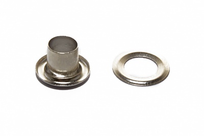 Люверсы металлические "ОмТекс", блочка/кольцо, (4 мм) - цв.никель - купить в Биробиджане. Цена: 0.24 руб.