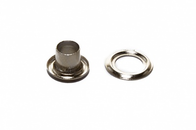 Люверсы металлические "ОмТекс", блочка/кольцо, (3 мм) - цв.никель - купить в Биробиджане. Цена: 0.18 руб.