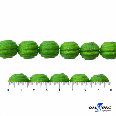 0309-Бусины деревянные "ОмТекс", 16 мм, упак.50+/-3шт, цв.019-зеленый - купить в Биробиджане. Цена: 62.22 руб.