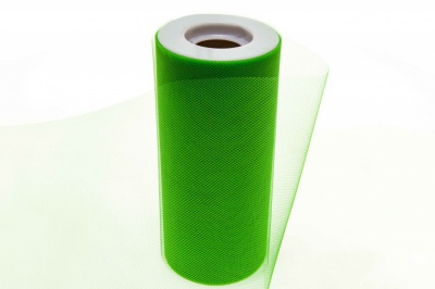 Фатин в шпульках 16-146, 10 гр/м2, шир. 15 см (в нам. 25+/-1 м), цвет зелёный - купить в Биробиджане. Цена: 101.71 руб.