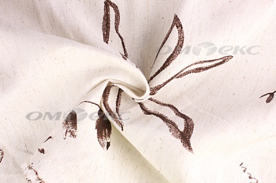 Портьерная ткань лен-печать "Розабель", С1 (молоко+венге), 280 см - купить в Биробиджане. Цена 707.11 руб.