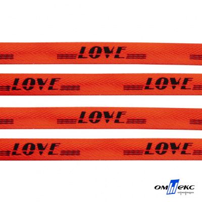 Тесьма отделочная (киперная) 10 мм, 100% хлопок, "LOVE" (45 м) цв.121-19 -оранжевый - купить в Биробиджане. Цена: 797.46 руб.