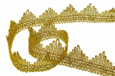 Тесьма металлизированная 8204, шир. 40 мм/уп. 13,7+/-1 м, цвет золото - купить в Биробиджане. Цена: 424.71 руб.