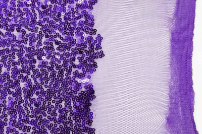 Сетка с пайетками №14, 188 гр/м2, шир.130см, цвет фиолетовый - купить в Биробиджане. Цена 371.02 руб.
