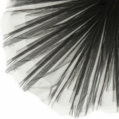 Фатин матовый 16-167, 12 гр/м2, шир.300см, цвет чёрный - купить в Биробиджане. Цена 96.31 руб.