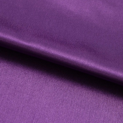 Поли креп-сатин 19-3536, 125 (+/-5) гр/м2, шир.150см, цвет фиолетовый - купить в Биробиджане. Цена 155.57 руб.