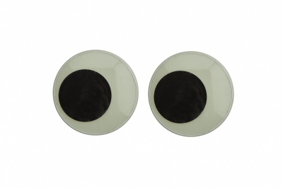 Глазки для игрушек, круглые, с бегающими зрачками, 40 мм/упак.20+/-2 шт, цв. -черно-белые - купить в Биробиджане. Цена: 158.73 руб.