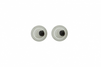 Глазки для игрушек, круглые, с бегающими зрачками, 3 мм/упак.100+/-5 шт, цв. -черно-белые - купить в Биробиджане. Цена: 25.40 руб.