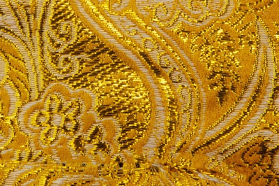 Ткань костюмная жаккард №12, 140 гр/м2, шир.150см, цвет жёлтый - купить в Биробиджане. Цена 383.29 руб.