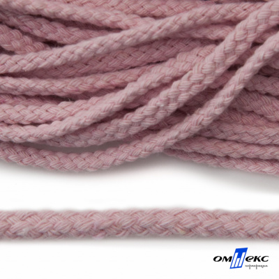 Шнур плетеный d-6 мм круглый, 70% хлопок 30% полиэстер, уп.90+/-1 м, цв.1087-розовый - купить в Биробиджане. Цена: 588 руб.