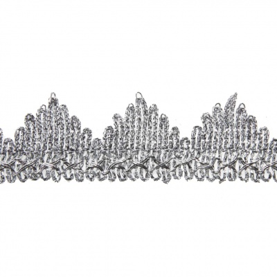 Тесьма металлизированная 0384-0240, шир. 40 мм/уп. 25+/-1 м, цвет серебро - купить в Биробиджане. Цена: 490.74 руб.