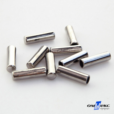 06033-Наконечник для шнура металл, отв. 4 мм, цв. никель - купить в Биробиджане. Цена: 6.08 руб.