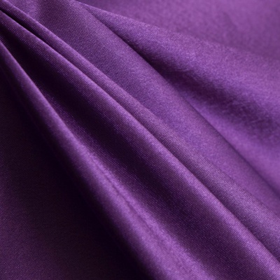 Поли креп-сатин 19-3536, 125 (+/-5) гр/м2, шир.150см, цвет фиолетовый - купить в Биробиджане. Цена 155.57 руб.