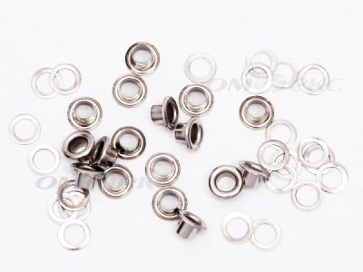 Люверсы металлические, блочка/кольцо, №3 (5 мм) упак.1000 шт- цв.никель - купить в Биробиджане. Цена: 215.60 руб.