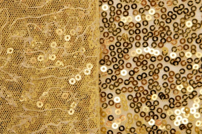 Сетка с пайетками №6, 188 гр/м2, шир.130см, цвет золото - купить в Биробиджане. Цена 371.02 руб.