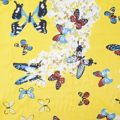 Плательная ткань "Софи" 7.2, 75 гр/м2, шир.150 см, принт бабочки - купить в Биробиджане. Цена 243.96 руб.