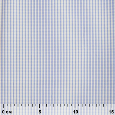 Ткань сорочечная Клетка Виши, 115 г/м2, 58% пэ,42% хл, шир.150 см, цв.2-голубой, (арт.111) - купить в Биробиджане. Цена 306.69 руб.