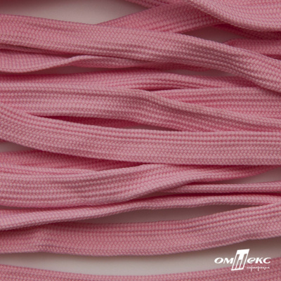 Шнур плетеный (плоский) d-12 мм, (уп.90+/-1м), 100% полиэстер, цв.256 - розовый - купить в Биробиджане. Цена: 8.62 руб.