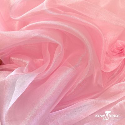 Ткань органза, 100% полиэстр, 28г/м2, шир. 150 см, цв. #47 розовая пудра - купить в Биробиджане. Цена 86.24 руб.
