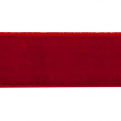 Лента бархатная нейлон, шир.25 мм, (упак. 45,7м), цв.45-красный - купить в Биробиджане. Цена: 991.10 руб.