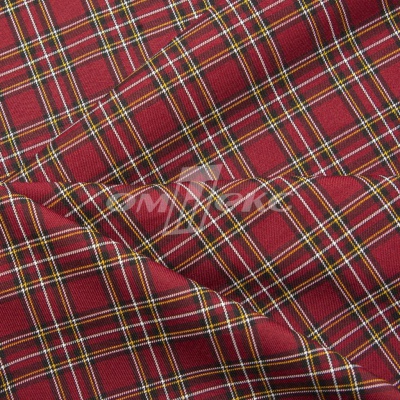 Ткань костюмная клетка 24379 2012, 230 гр/м2, шир.150см, цвет бордовый/бел/жел - купить в Биробиджане. Цена 539.74 руб.