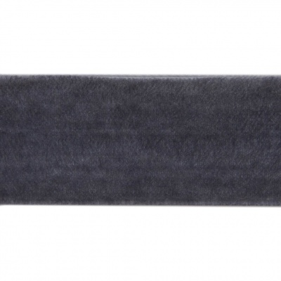 Лента бархатная нейлон, шир.25 мм, (упак. 45,7м), цв.189-т.серый - купить в Биробиджане. Цена: 991.10 руб.