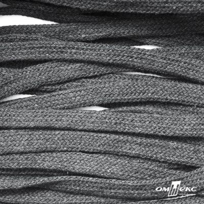 Шнур плетеный d-8 мм плоский, 70% хлопок 30% полиэстер, уп.85+/-1 м, цв.1027-серый - купить в Биробиджане. Цена: 735 руб.