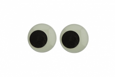 Глазки для игрушек, круглые, с бегающими зрачками, 18 мм/упак.20+/-2 шт, цв. -черно-белые - купить в Биробиджане. Цена: 25.40 руб.