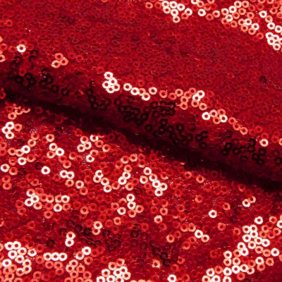 Сетка с пайетками №8, 188 гр/м2, шир.140см, цвет красный - купить в Биробиджане. Цена 438.03 руб.