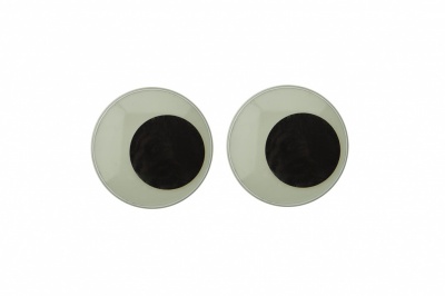 Глазки для игрушек, круглые, с бегающими зрачками, 24 мм/упак.50+/-2 шт, цв. -черно-белые - купить в Биробиджане. Цена: 60.32 руб.