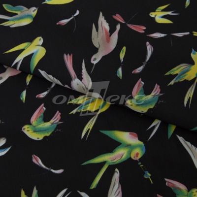 Плательная ткань "Софи" 22.1, 75 гр/м2, шир.150 см, принт птицы - купить в Биробиджане. Цена 241.49 руб.