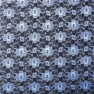 Кружевное полотно гипюр 10102, шир.150см, цвет голубой/blue - купить в Биробиджане. Цена 186.20 руб.