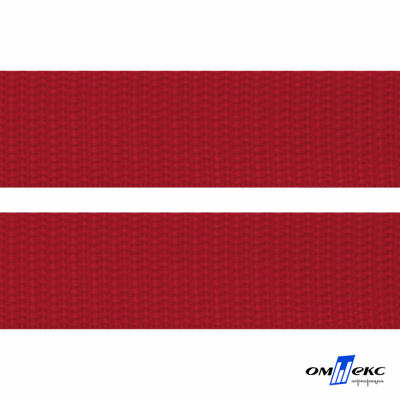 Красный- цв.171 -Текстильная лента-стропа 550 гр/м2 ,100% пэ шир.25 мм (боб.50+/-1 м) - купить в Биробиджане. Цена: 405.80 руб.