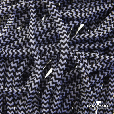 Шнурки #107-16, круглые 130 см, двухцветные цв.серый/чёрный - купить в Биробиджане. Цена: 31.89 руб.