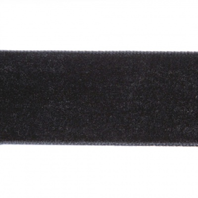Лента бархатная нейлон, шир.25 мм, (упак. 45,7м), цв.03-черный - купить в Биробиджане. Цена: 800.84 руб.