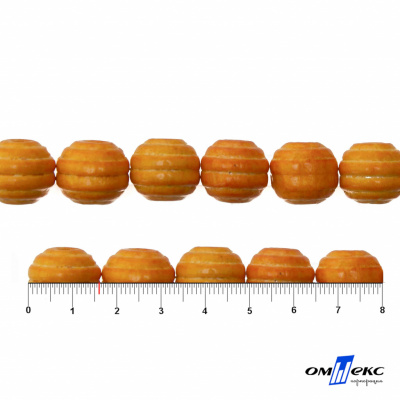 0309-Бусины деревянные "ОмТекс", 16 мм, упак.50+/-3шт, цв.003-оранжевый - купить в Биробиджане. Цена: 62.22 руб.