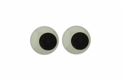 Глазки для игрушек, круглые, с бегающими зрачками, 15 мм/упак.50+/-2 шт, цв. -черно-белые - купить в Биробиджане. Цена: 46.92 руб.