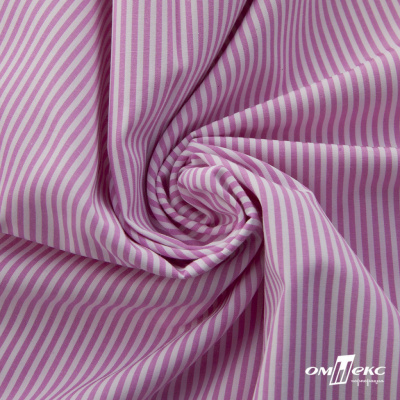 Ткань сорочечная Полоска Кенди, 115 г/м2, 58% пэ,42% хл, шир.150 см, цв.1-розовый, (арт.110) - купить в Биробиджане. Цена 306.69 руб.