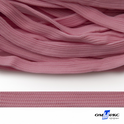 Шнур плетеный (плоский) d-12 мм, (уп.90+/-1м), 100% полиэстер, цв.256 - розовый - купить в Биробиджане. Цена: 8.62 руб.