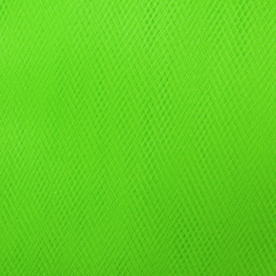 Фатин матовый 16-142, 12 гр/м2, шир.300см, цвет неон.зелёный - купить в Биробиджане. Цена 100.92 руб.