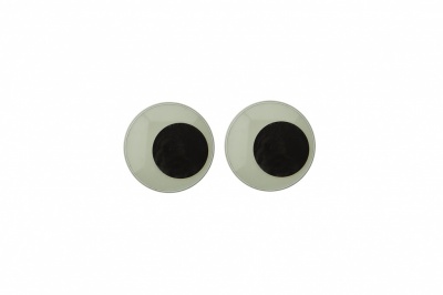 Глазки для игрушек, круглые, с бегающими зрачками, 8 мм/упак.50+/-2 шт, цв. -черно-белые - купить в Биробиджане. Цена: 15.88 руб.