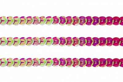 Пайетки "ОмТекс" на нитях, CREAM, 6 мм С / упак.73+/-1м, цв. 89 - розовый - купить в Биробиджане. Цена: 468.37 руб.