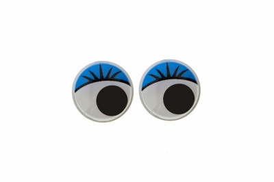 Глазки для игрушек, круглые, с бегающими зрачками, 8 мм/упак.50+/-2 шт, цв. -синий - купить в Биробиджане. Цена: 59.66 руб.