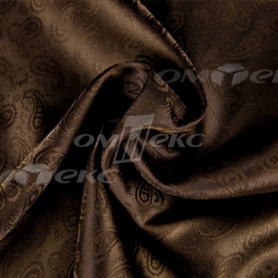 Ткань подкладочная жаккард Р14098, 19-1217/коричневый, 85 г/м2, шир. 150 см, 230T - купить в Биробиджане. Цена 168.15 руб.