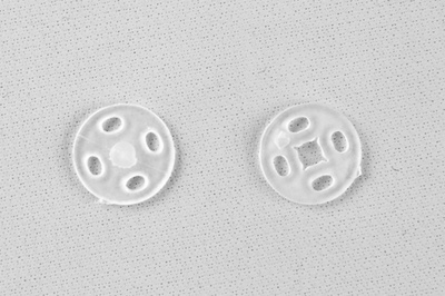 Кнопки пришивные пластиковые 10 мм, блистер 24шт, цв.-прозрачные - купить в Биробиджане. Цена: 48.41 руб.